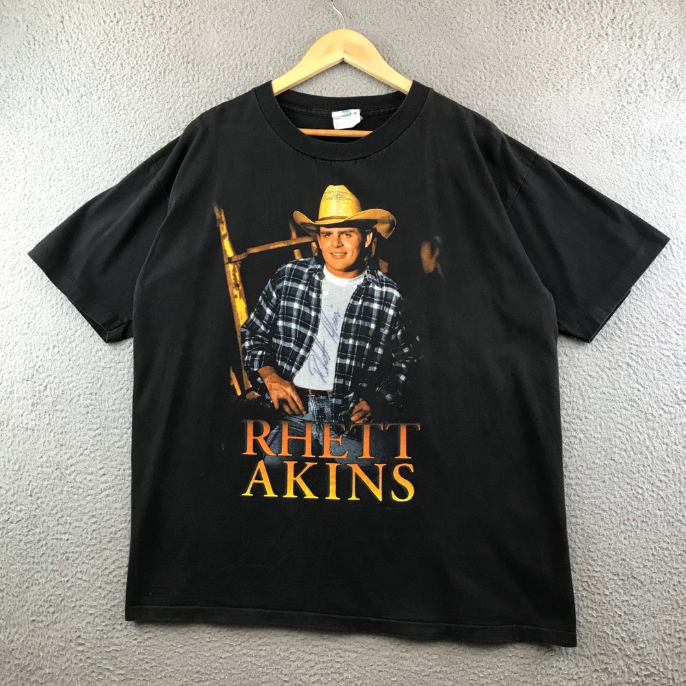 Vintage‎ Rhett Akins 1996 Tour T-Shirt Winterland Productions Black Mens L